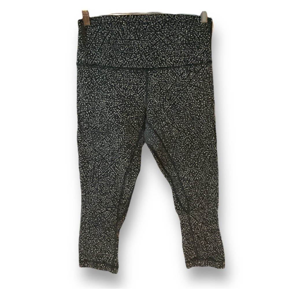 Lululemon Athletica Women's Polka Dot Cropped Leggings Black/White Size 4